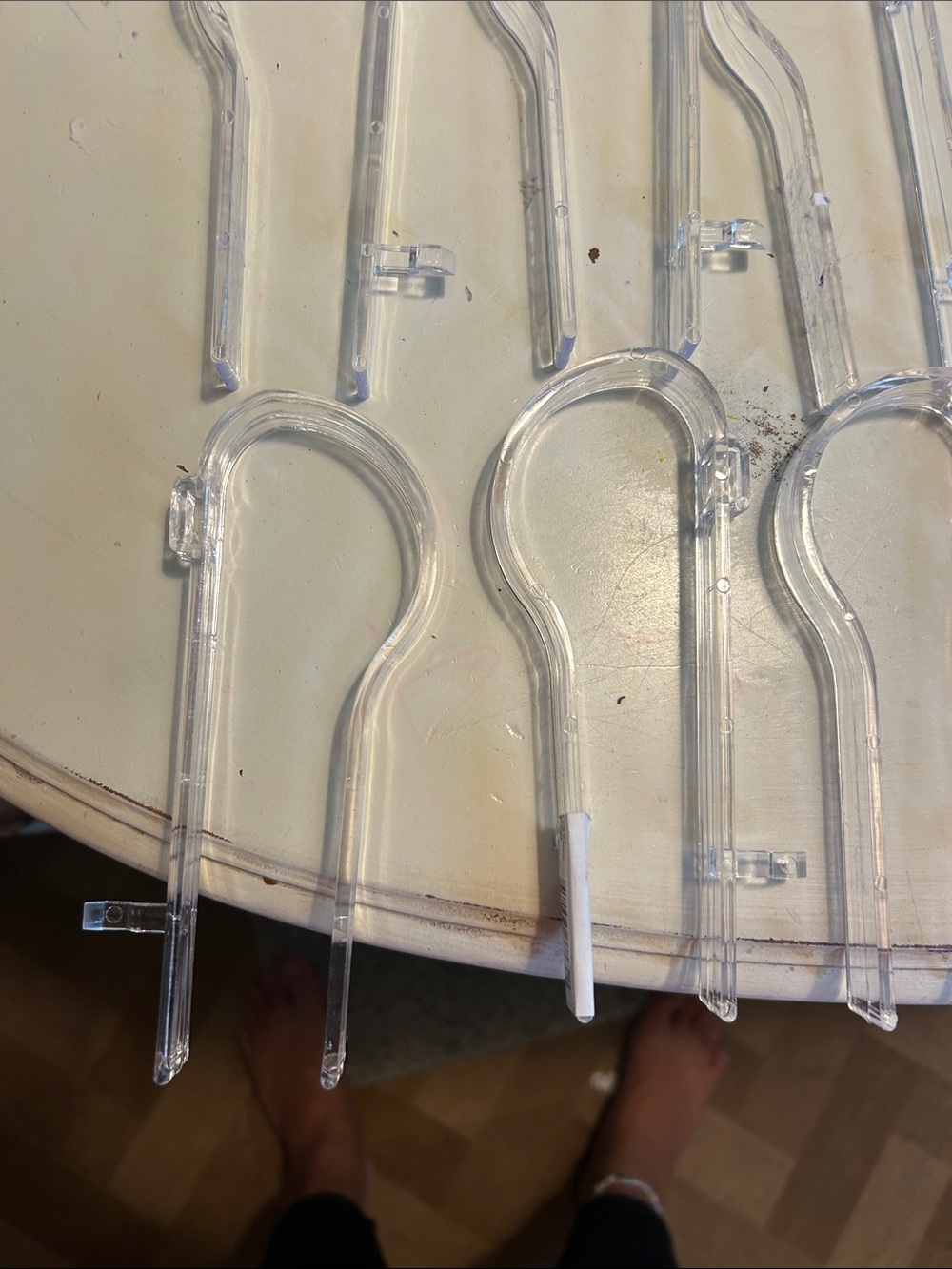 Clear plastic pee holders